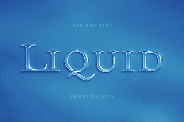 Liquid water letters text effect