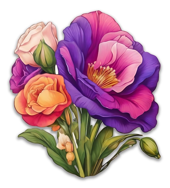 Lisianthus Flower Logo PSD