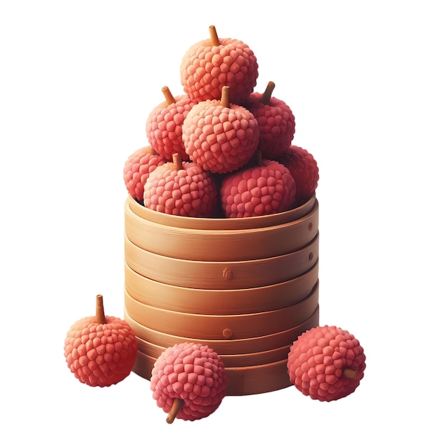 PSD litchi stack with transparent background