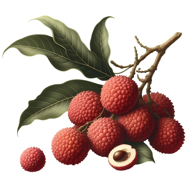 PSD litchi stack with transparent background