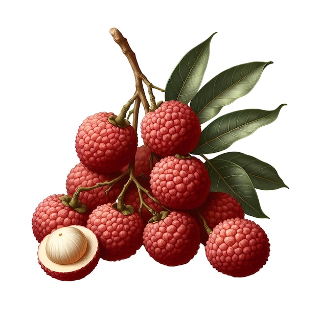 PSD litchi stack with transparent background