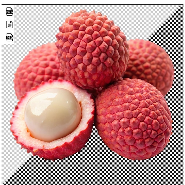 PSD litchi on transparent background