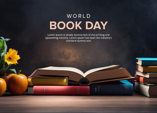 Literary wonderland world book day psd template