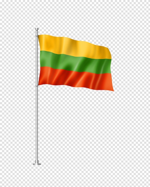 Lithuanian flag isolated on white