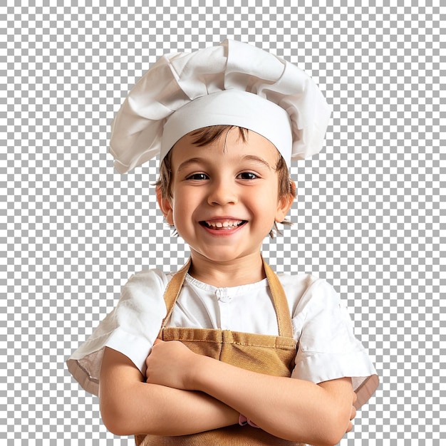 PSD little boy chef on transparent background ai generated