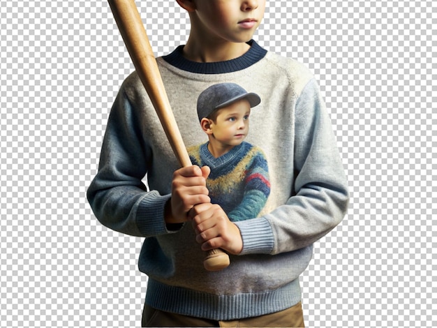 PSD little boy playing baseball