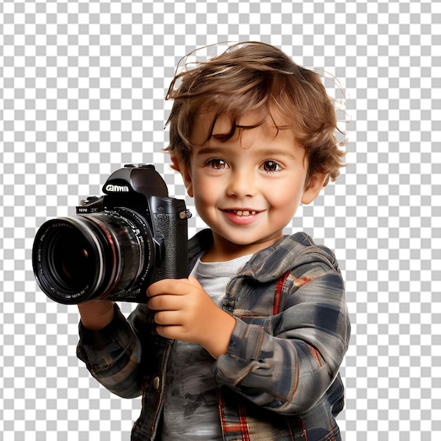 little boy with camera in hand