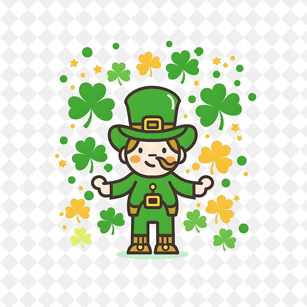 a little boy with a green shamrock and shamrocks