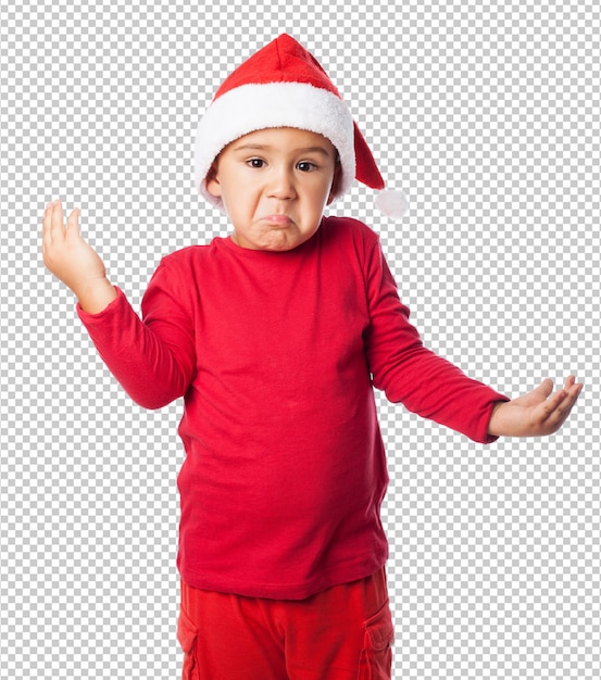 Little kid boy celebrating christmas