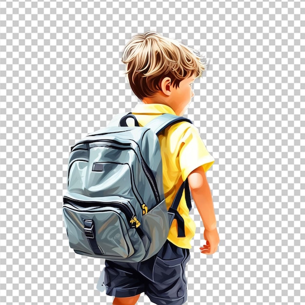 PSD little kid wear uniform and ready to school