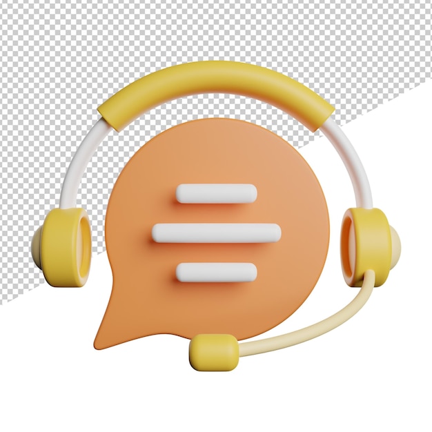 Live Chat Service front view 3d icons rendering illustration on transparent background