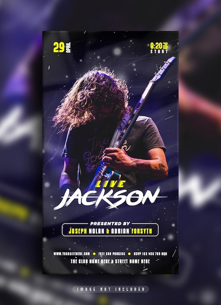 Live music concert DJ party flyer instagram story social media post banner