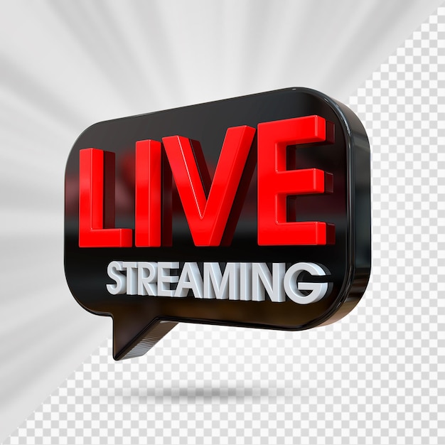 PSD live streaming 3d render