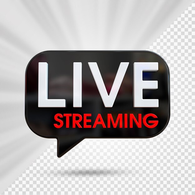 PSD live streaming 3d render