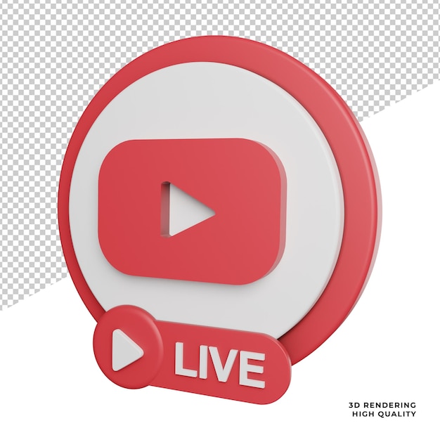 Live Streaming Social Media side view icon 3d rendering illustration on transparent background