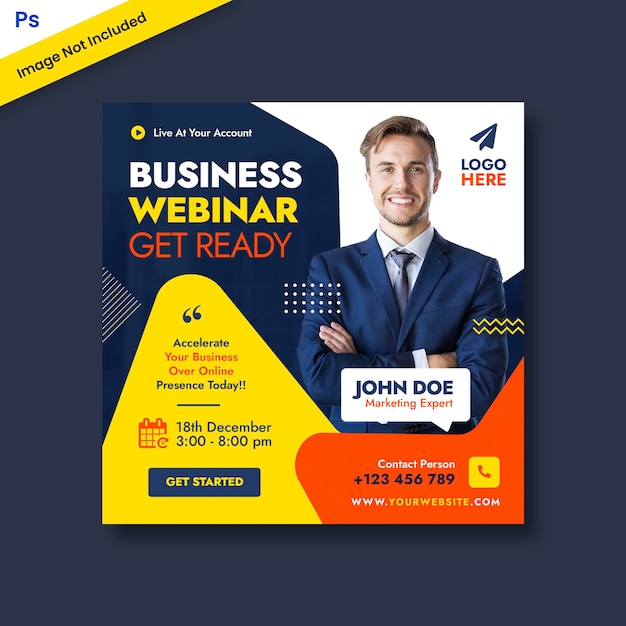 Live Webinar And Corporate Social Media Template