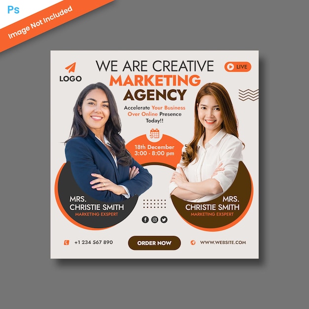 Live Webinar And Corporate Social Media Template