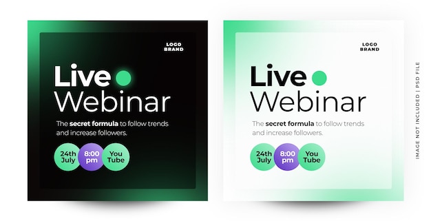 PSD live webinar post template