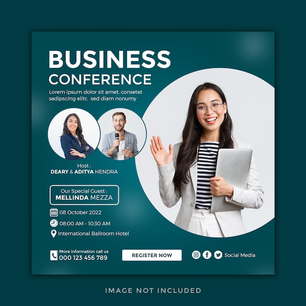 live webiner business conference banner template post 3