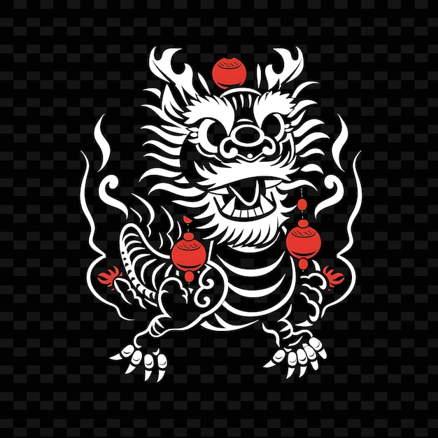 Lively Chinese Dragon Dance With Cartoon Style Dragon Dance PNG Inspired Lunar Icon Designs