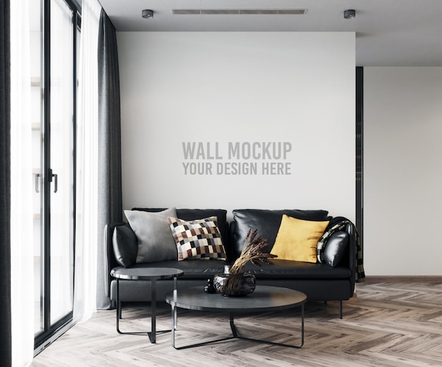 Living room wall mockup