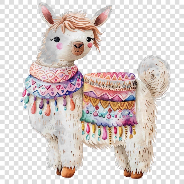 llama doll illustration watercolor