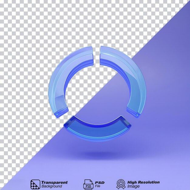 PSD loading glass symbol isolated on transparent background