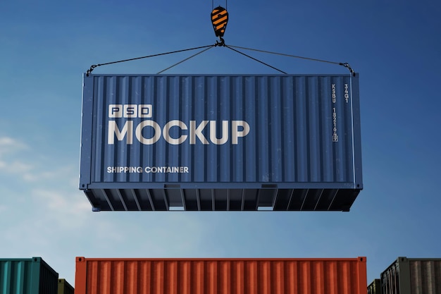 Loading shipping container storage mockup