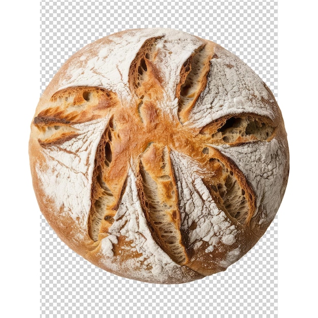 PSD a loaf of bread with a leaf on it and the top left corner