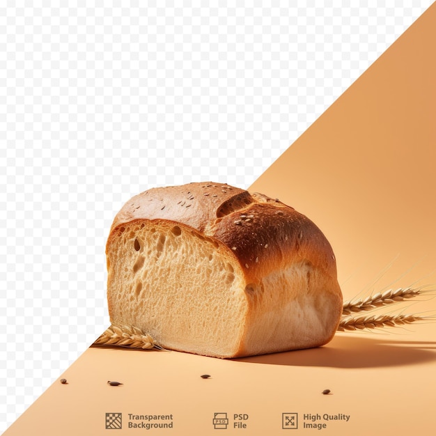 a loaf of bread with seeds in the background