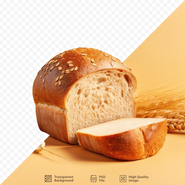 a loaf of bread with seeds on it and a loaf of wheat on a table.