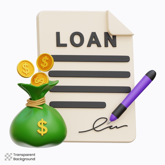 Loan 3d Icon Illustration