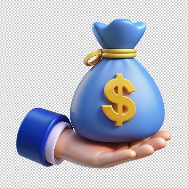 Loan fund money bag Finance Economy 3D Object