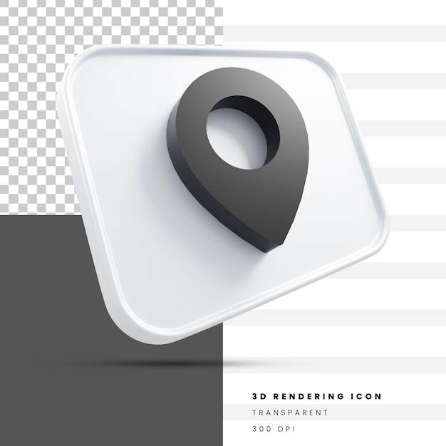 location 3d rendering icon 