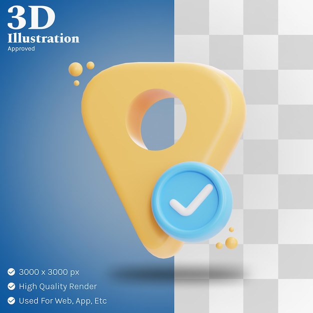 Location approved illustration 3d