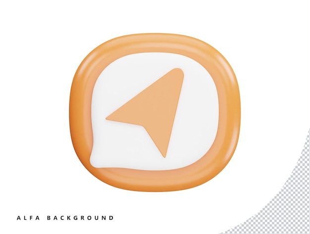 Location icon and message box button with 3d vector icon cartoon minimal style illustration