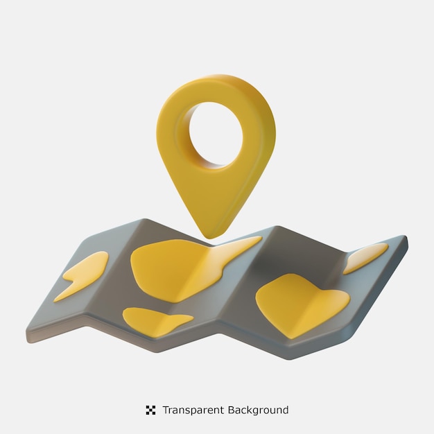 Location map 3d icon illustration