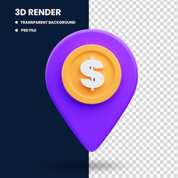 Location pin business 3d rendering illustration