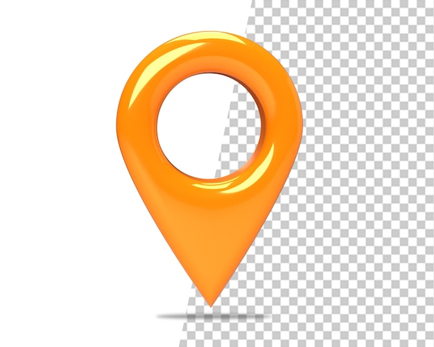 Location pin golden icon 3d render