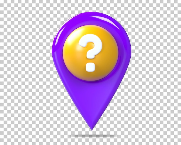 Location pin purple icon 3d gps navigation pointer