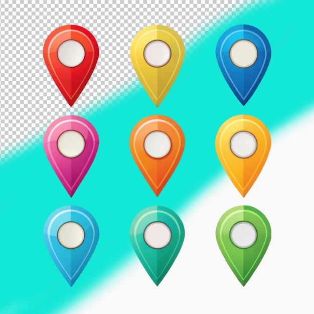 PSD location pins half shadow style