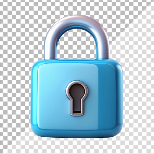 Lock 3d icon on transparent background