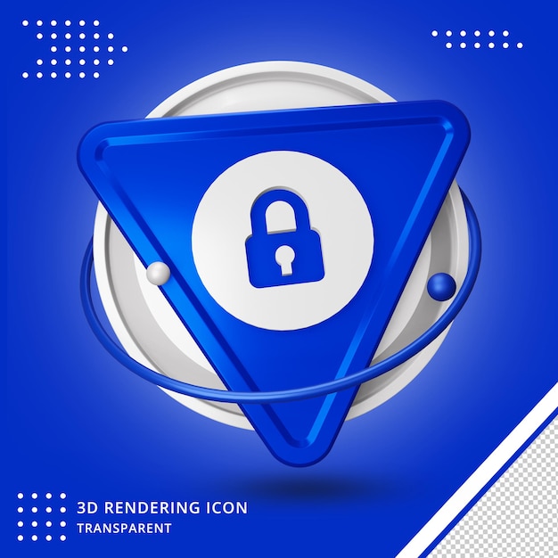 Lock icon 3d rendering isolated