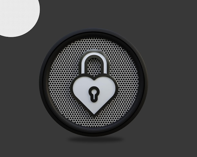 Lock icon 3d rendering