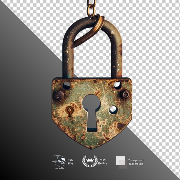 PSD lock isolated on transparent background