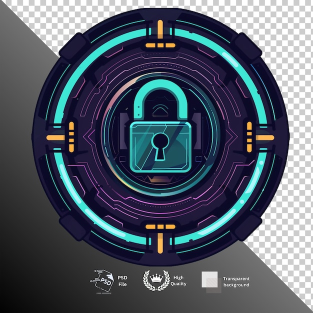 PSD lock isolated on transparent background