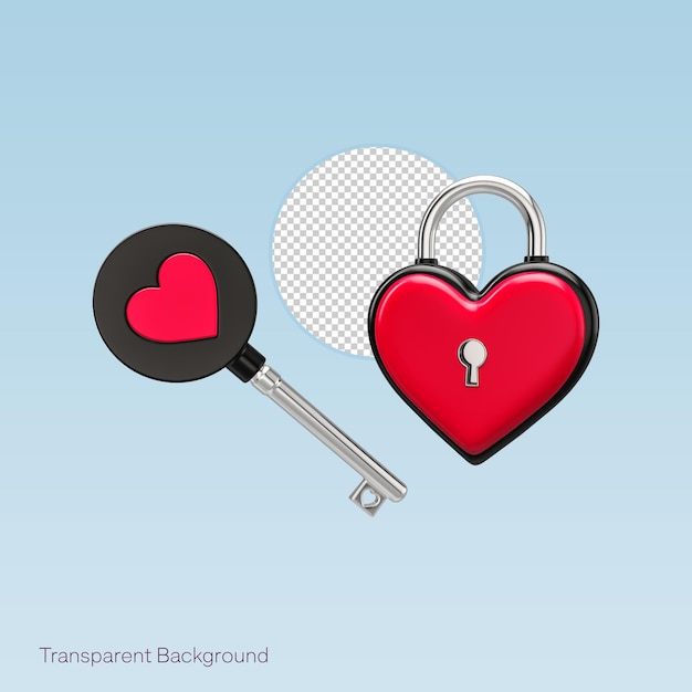 Lock key Heart Icon