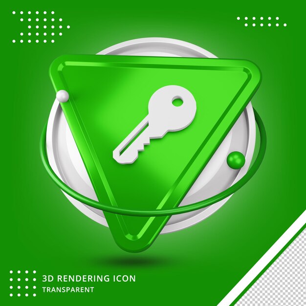 Locker key icon 3d rendering