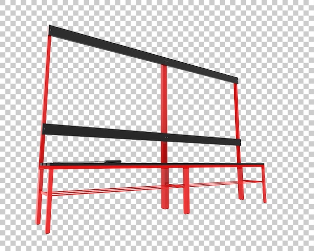 Locker room bench on transparent background 3d rendering illustration