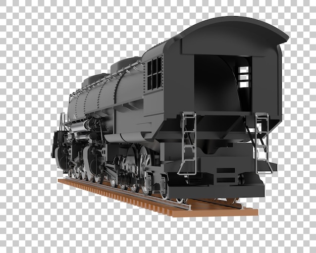 Locomotive on transparent background 3d rendering illustration